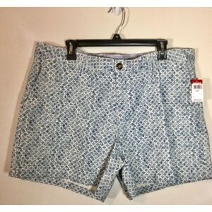 NWT Attention size 16 M short shorts stretch blue white womans cotton blend new